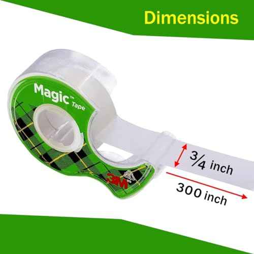 Magic Tape 6 Packs Clear Tape, Magic Tape with Dispensers, Invisible Tape ¨ú x 300 Inches, and a 8 Inch All Purpose Scissors (Gift Pack)