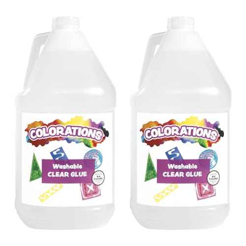 Colorations Washable Clear Glue, 2 Gallons, Dries Clear, Gluing, Crafts, School Supplies, Office, Home, Classroom, Projects, Washable School Glue, Non Toxic