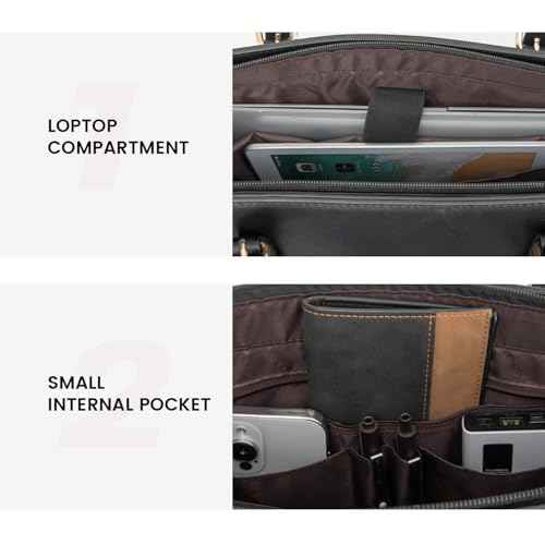 LOVEVOOK 17.3-inch Laptop Bag for Women, Large Capacity Travel Tote Bag with Clutch Purse 2PCs Set, Professional Business Computer Work Bag, Leather Shoulder Briefcase for Office Lady, Black