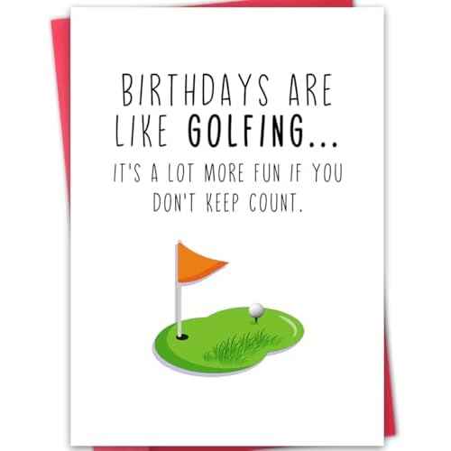 Funny Golf Birthday Card for Men Women,Happy Birthday Gift for Golfer,Golf Birthday Card for Husband Boyfriend Dad Brother boss