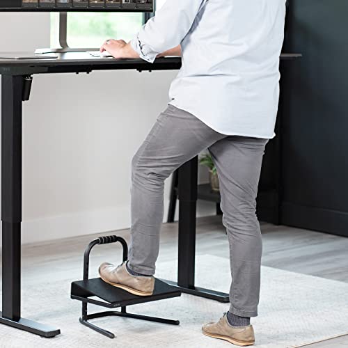 VIVO Black Ergonomic Height Adjustable Foot Rest Platform STAND-FT01