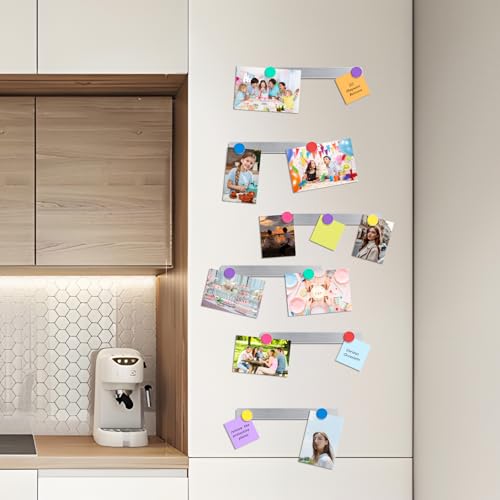 6Pcs Magnetic Metal Board with 20 Colorful Magnets for Office & Home Organization