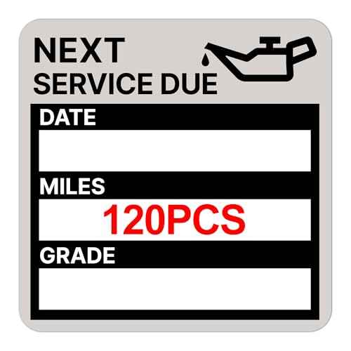 for Oil Change Sticker Static Cling, Clear Stickers 120 Pcs 2¡±x 2¡± Next Service Due Sticker for Windshield, Easy to Peel with No Residue for Car Auto Vehicle Window (Black-Grey)