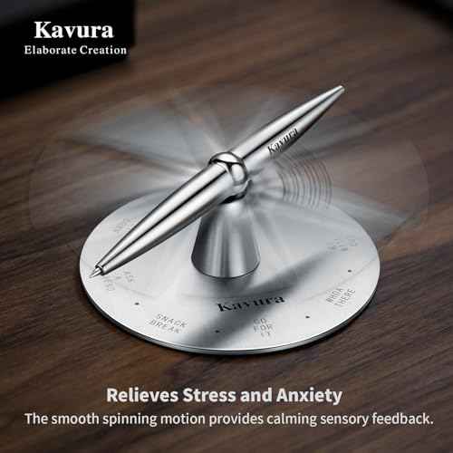 Spin Decision Pen ? CNC-Machined 316L Stainless Steel Fidget Pen with Magnetic Stand | Smooth Writing Gel Ink | Stress Relief & Decision Maker |Office Desk Gift for Professionals