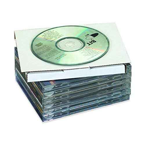 Aviditi MLRCD Corrugated CD Mailer, 5-5/8" Length x 5" Width x 7/16" Height, White (Bundle of 50)
