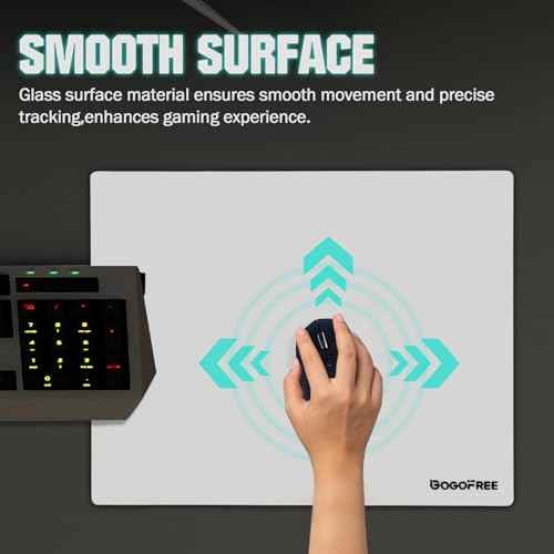 Glass Mousepad with Hard Surface for Gaming, Ultra Smooth Mouse Mat, Water-Resistant Large Mouse Pad Precision Speed Control for Esport Games/Office, White XL(15.7¡¯¡¯¡¿19.6¡¯¡¯)