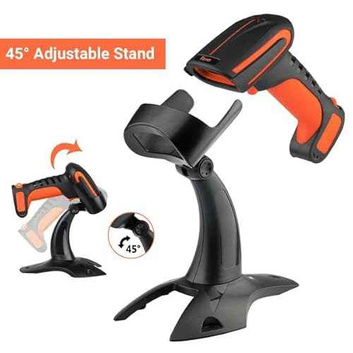Tera Pro (Extreme Performance) Industrial Wireless Barcode Scanner 2D QR 1D Bar Code Reader 2.4G Wireless 2500mAh Compatible with Bluetooth Drop Resistant for Windows Mac Android iOS Model 8100 Orange