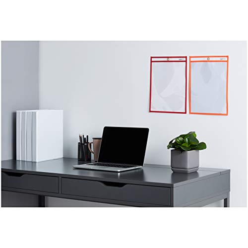 Amazon Basics Heavy Duty Dry Erase Ticket Holders Pack of 25 - 8.5 x 11 Inches with Colorful Edges (Variation 1)