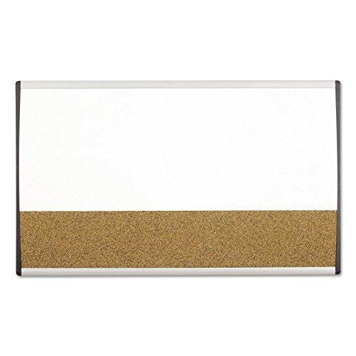 Quartet 30x18 Whiteboard Cork Combo Board for Cubicles, Aluminum Frame