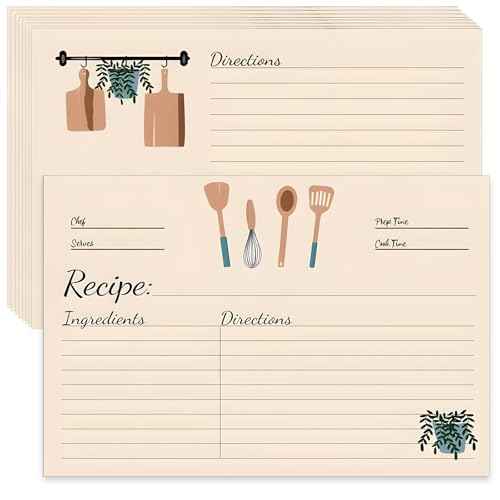 100 Sheets Recipe Cards, 4x6 Inches Double Sided Cards, Blank Cardstock Cards for Recording Recipes, Kitchen Diaries, Bridal shower, Banquet Preparation