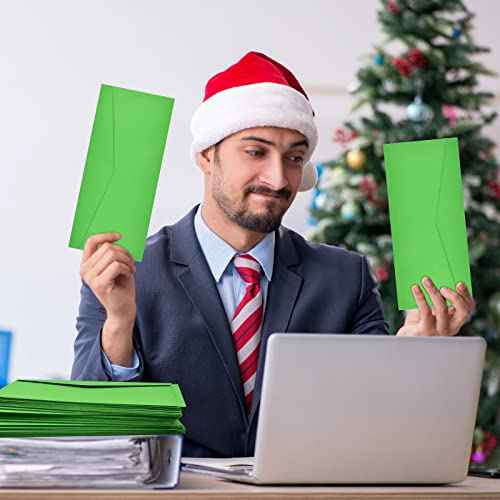 500 Pieces #10 Regular Bussiness Envelopes Bulk (9.45 x 3.94 Inches) Christmas Greeting Card Envelopes Perfect for Checks, Invoices, Letterhead, Letters, Currecy (Green)