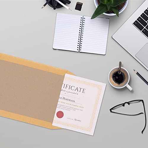 Blake Purely Packaging, Paperboard Rigid Back Mailer For Photos & Certificates, 9 x 12 3/4 Inches, Brown Manila Kraft Envelopes, Peel & Seal (13935-76) - Pack of 125