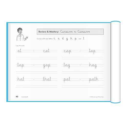 Learning Without Tears Cursive Kickoff Student Workbook, Age 7+, 2nd Grade+, Handwriting Practice, Writing Book, School & Home, Language Arts, Tutoring, Sensory