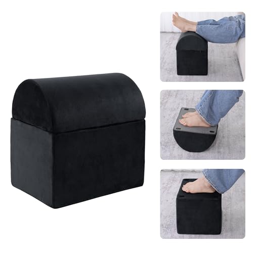 ROYALAY Adjustable Foot Rest for Under Desk at Work, Foot Stools for Under Office Desk, Ergonomic Leg Rest, Black