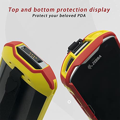 IYOUBOL Rugged Protective Case with Hand Strap for Zebra TC51 TC52 TC56 TC57 (Red+Yellow)