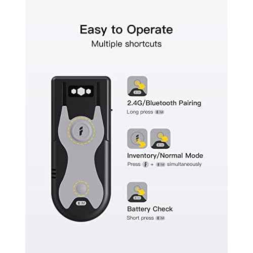 Inateck Bluetooth Scanner 1D Barcode Scanner 2.4Ghz USB Adapter, Screen Scanning, Exclusive Shortcuts, BCST-43