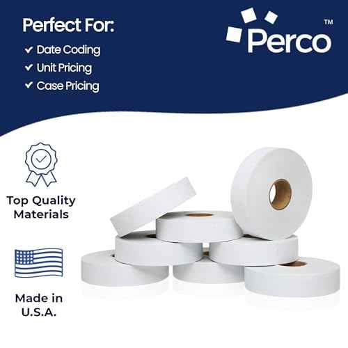 Perco Removable Adhesives White Labels for Monarch 1131 Price Gun - 1 Sleeve, 20,000 Price Gun Labels