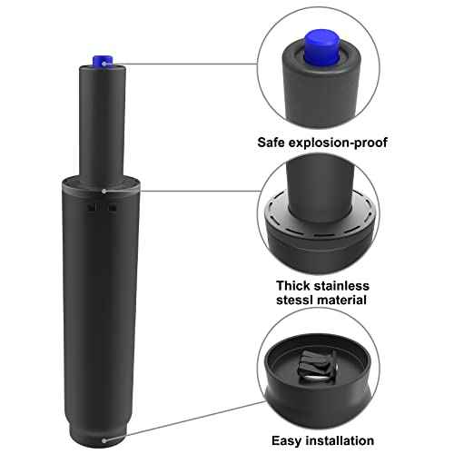 MySit 2.2" Stroke Office Chair Gas Lift Cylinder Replacement, Heavy Duty 450lbs Shortest Gas Spring Rod Part Sinking 2.4 inches Universal Size Black for Short Person, High Chair Base, Class 4