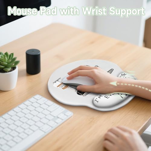 Funny Coffee Cat Ergonomic Mouse Pad with Wrist Rest - Desk Decor Gift