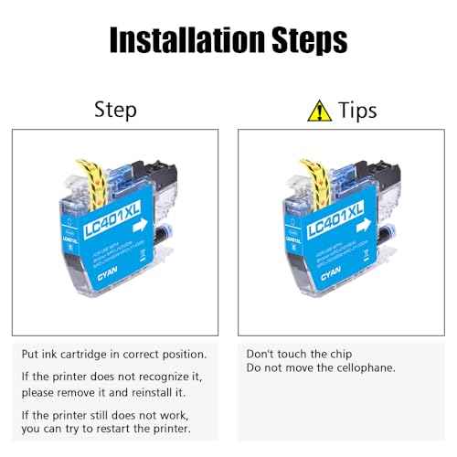 NoahArk 6 Packs LC401XL Remanufacture Ink Cartridges Replacement Work for Brother LC401 LC401XL LC401 XL for Brother MFC-J1010DW MFC-J1012DW MFC-J1170DW Printer (2 Cyan,2 Magenta,2 Yellow)