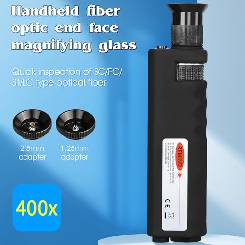 Fiber Optic Cleaning Kit 4-Piece Set with Handheld Microscope 400x