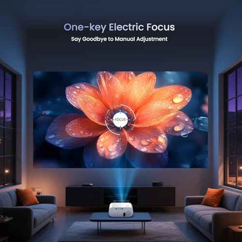 Projector, Native 1080P Full HD Bluetooth Projector with Speaker, 9500 Lumens Outdoor Portable Movie Mini Projector Compatible with Laptop, Smartphone, TV Stick, Xbox, PS5