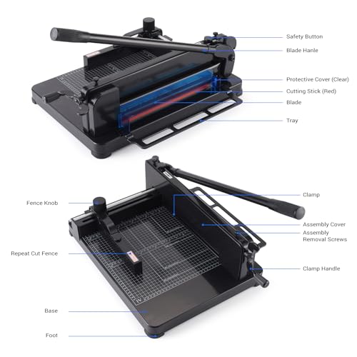 NOKAPIN Heavy Duty A4 Paper Cutter 12 Inch Guillotine Black for Office & Crafts