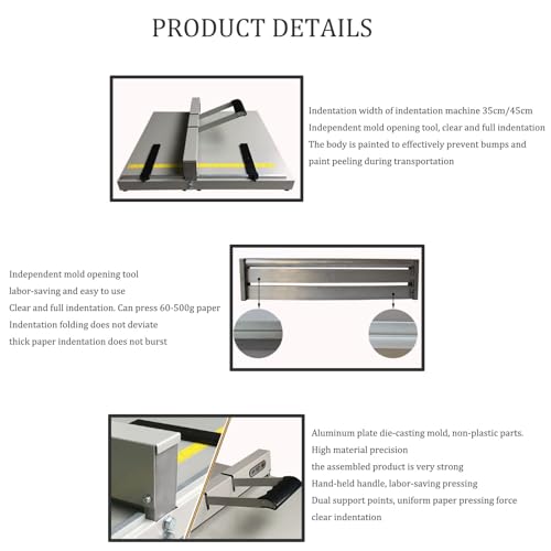 Heavy Duty Manual Creasing Machine for A3/A4 - 2 Adjustable Blocks, Book Covers & Card Creaser