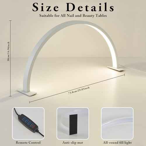 LED Desk Lamp, Desk Lamps for Home Office, Touch Control Desk Light with 3 Lighting Modes & 10 Brightness Level, Office Light Reading Lamp for Nail, Tattoo, Task, Crafting - White