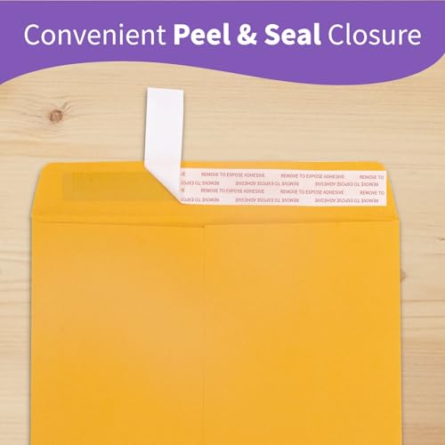 Creebe Yellow 10x13 Self-Seal Manilla Envelopes - Pack of 100 for Mailing & Storage