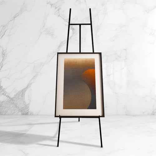 Metal Easel Stand with Chain Support for Mirror,Iron Floor Easels for Display Wedding Sign,58 Inch Adjustable Arts & Crafts Easels(Black)