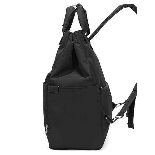 Kah&Kee Backpack Purse for Women Convertible -14 inch Laptop Tote Shoulder Bag. Ideal for Work, College, Travel & Nurses (Black)