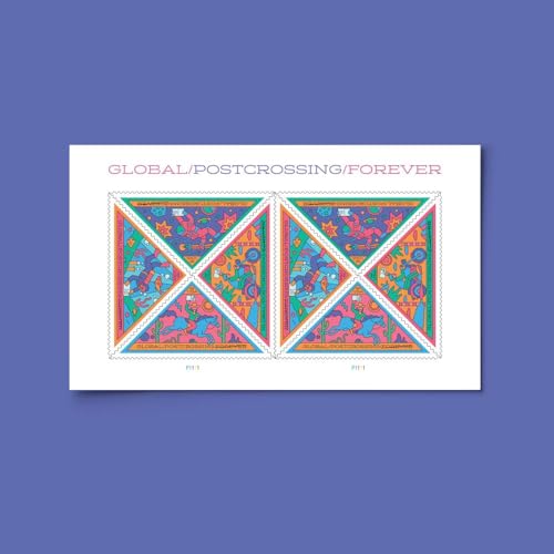United States Postal Service Postcrossing Global Forever Stamps Sheet of 8 - International First-Class Mail