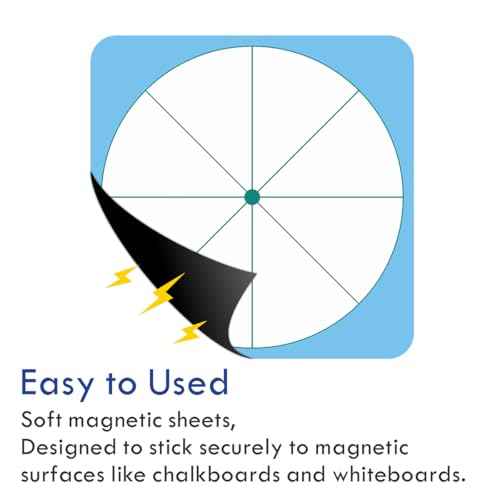 Magnetic Spinner for White Board School Dry Game Wheel Erase Magnetic 11.2in Dry Erase Spinning with Writing Film and Arrows for Classroom Math Manipulatives Supplies (8 grids)