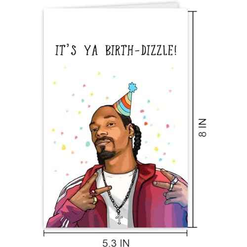 Funny Birthday Card, Happy Birthday Gift for Hip Hop Women Men, Rapper Birthday Card, Humor Birthday Decoration for Rapper Music Lover, Music Birthday Merch, Birthday Gift for Dad Mom Uncle