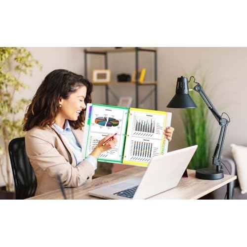 24PCS/3 Set 3-Ring Binder Dividers with Tabs,8 Tab Plastic File Dividers,Binder Separators with tabs for Office/School Supplies