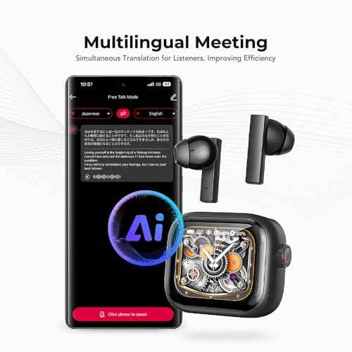 NE40 AI Translation Earbuds in Real Time, Language Translator Headphones with LCD Touch Screen Audifonos Traductores Ingl?s Espa?ol Support 140 Languages for Travel Business