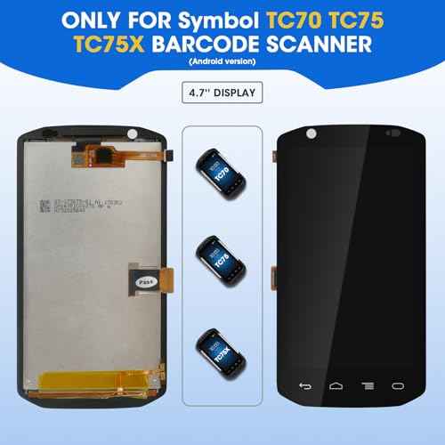 LCD Screen Replacement with Touch Digitizer for Symbol TC70 TC75 TC75X Barcode Scanner Handheld Mobile Computer (Android Version), HD Sensitive (for Symbol TC70)