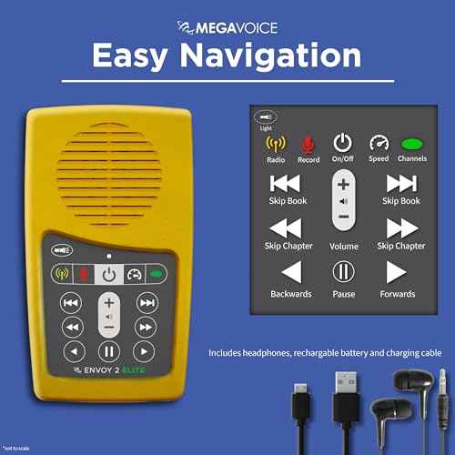New International Version (NIV) Anglicized by Biblica Narrated by David Suchet MegaVoice Gold Edition Handheld Solar Powered Audio Bible Player with Commentary, Hymns, and FM Radio