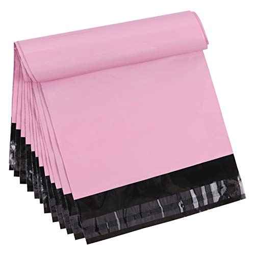 6.7 x 9.45 inch Poly Mailer Envelopes Shipping Bags with Self Adhesive, Waterproof and Tear-Proof Postal Bags, Pink (50 pcs)