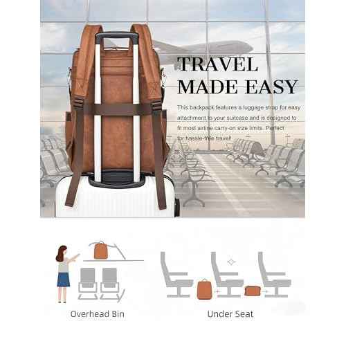 Dora & Liz Laptop Backpack for Women, Leather Travel Backpack with 15.6 Inch Laptop Compartment, College Work Computer Bag