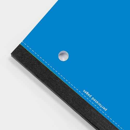 BAZIC Products Notebook Wide Ruled 1 Subject 80 Sheets Wireless Notebooks, 3 Punched Holes Lined Composition Book, Assorted Color, 24-Pack