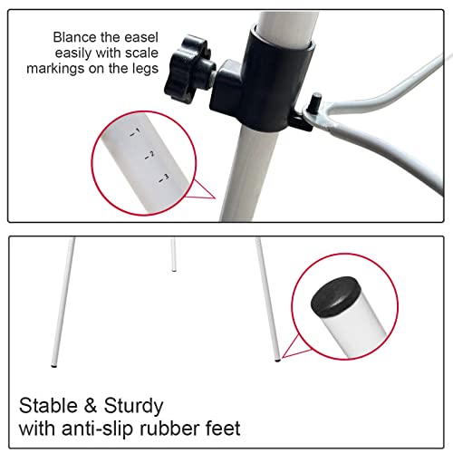 Maxtek Whiteboard Easel with Silver Tripod Stand 36x24 Inches Adjustable Height