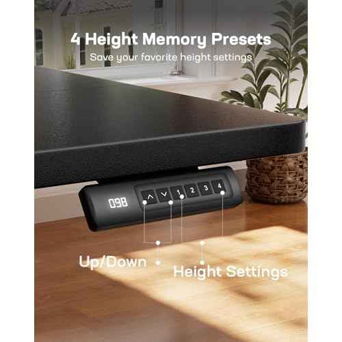 Marsail Electric Standing Desk with Ergonomic Keyboard Tray, 55x24 Inch Adjustable Height Desk with 27.5¡± to 46.7¡± Height Range, 4 Memory Presets, Smooth and Quiet Lifting, Computer Workstation, Black