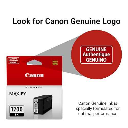Canon PGI-1200 Genuine Pigment Black Ink Tank, Compatible with MB2120, MB2720, MB2020, and MB2320 Printers