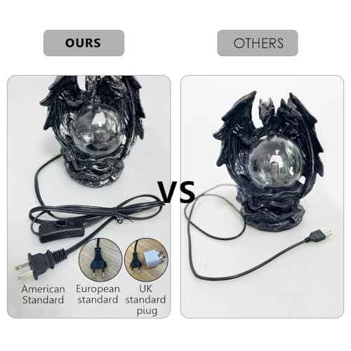Plasma Ball Lamp Touch Sensitive,Party Magical Electrostatic Red Color Crystal Ball for Halloween (Evil Dragon)