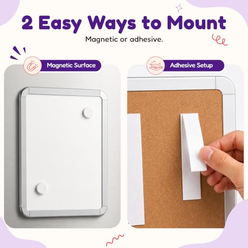 Magnetic Dry Erase Board for Fridge 8.5 x 11 Inches with 6 Markers - Kedudes