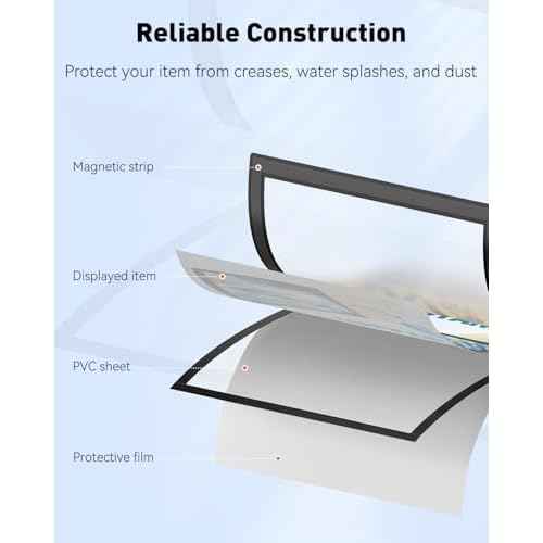 Uniclife 24 Pack Magnetic Sign Holder 8.5" x 11" Self-Adhesive Magnetic Picture Frame Wall Mounted Display Frame for Home Office Store Poster Document Holder for Wall Door Glass Window Refrigerator