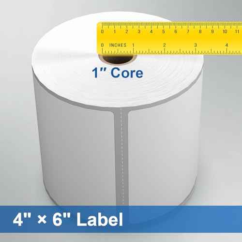 4" x 6?" Direct Thermal Label, 1800 Labels/4 Rolls (450 Labels per Roll), Self-Adhesive, Compatible with Zebra, MUNBYN, Rollo & More