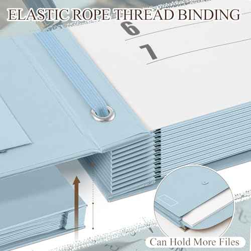 Marspark Important Document Organizer with Labels, Expanding File Folder, Family Document Organizer Binder for Important Papers, Letters, Photos, Passports(Blue)